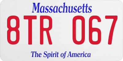 MA license plate 8TR067