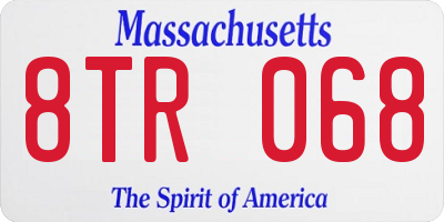 MA license plate 8TR068