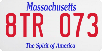 MA license plate 8TR073