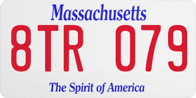 MA license plate 8TR079