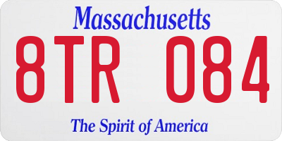 MA license plate 8TR084