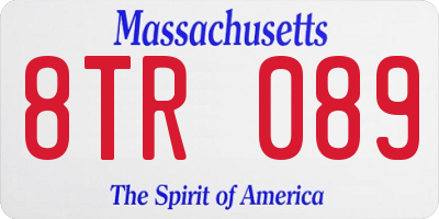 MA license plate 8TR089