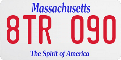 MA license plate 8TR090