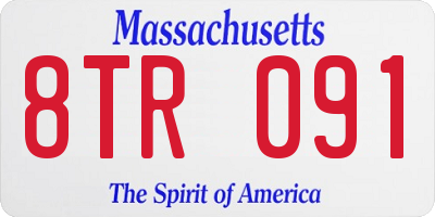 MA license plate 8TR091