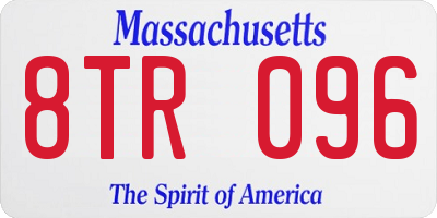 MA license plate 8TR096