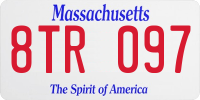 MA license plate 8TR097