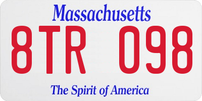MA license plate 8TR098