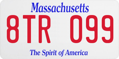 MA license plate 8TR099