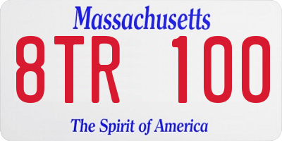 MA license plate 8TR100