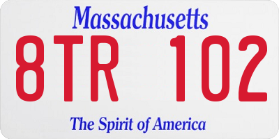 MA license plate 8TR102