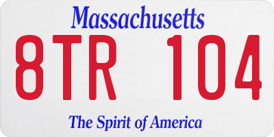 MA license plate 8TR104