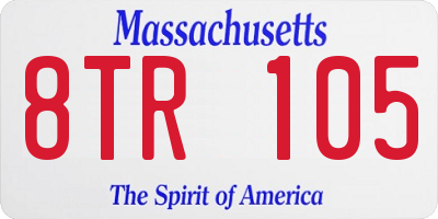 MA license plate 8TR105
