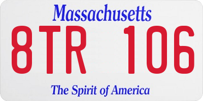 MA license plate 8TR106