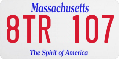 MA license plate 8TR107