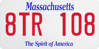 MA license plate 8TR108