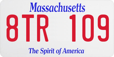 MA license plate 8TR109