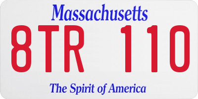 MA license plate 8TR110