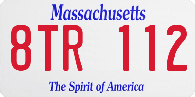 MA license plate 8TR112