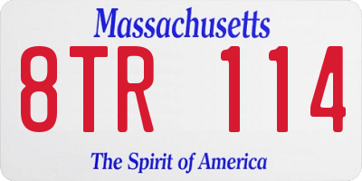 MA license plate 8TR114