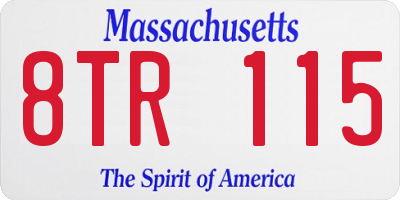 MA license plate 8TR115