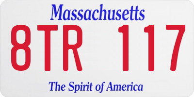 MA license plate 8TR117