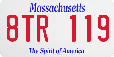 MA license plate 8TR119