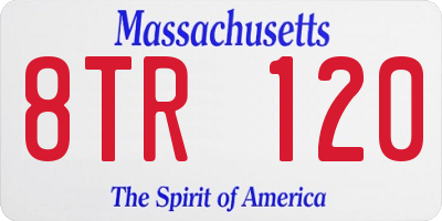 MA license plate 8TR120