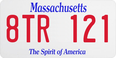 MA license plate 8TR121