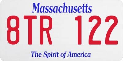 MA license plate 8TR122