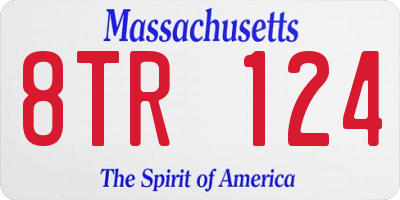 MA license plate 8TR124