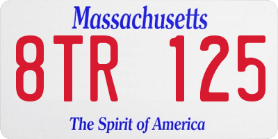 MA license plate 8TR125