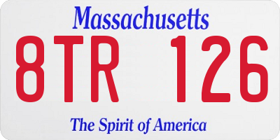 MA license plate 8TR126