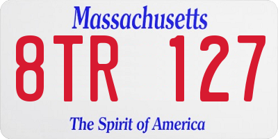 MA license plate 8TR127