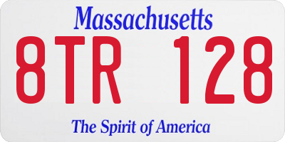 MA license plate 8TR128