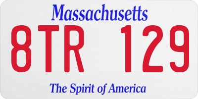MA license plate 8TR129