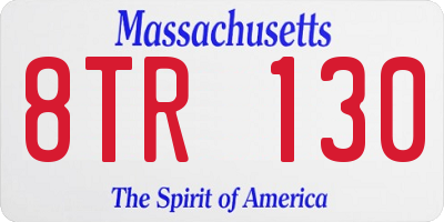 MA license plate 8TR130