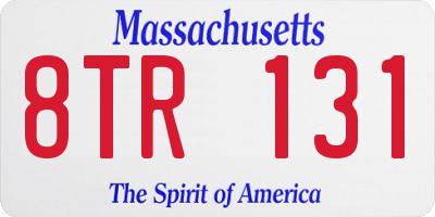 MA license plate 8TR131