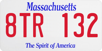 MA license plate 8TR132