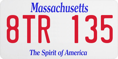 MA license plate 8TR135