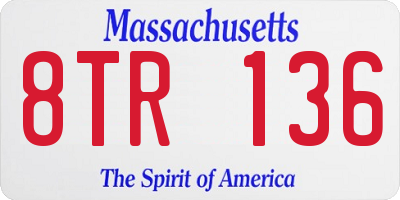 MA license plate 8TR136