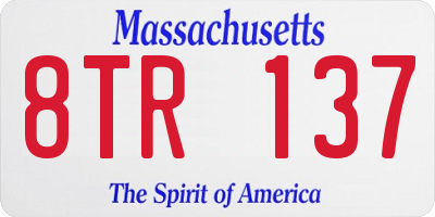 MA license plate 8TR137