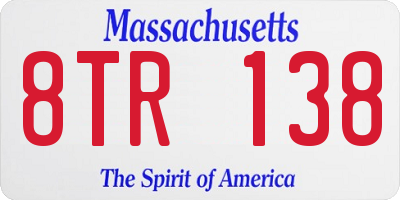 MA license plate 8TR138