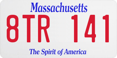 MA license plate 8TR141