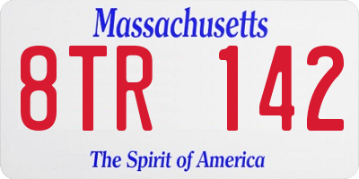 MA license plate 8TR142