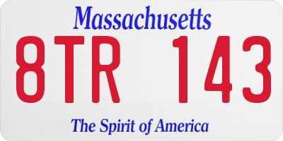 MA license plate 8TR143