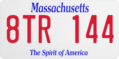 MA license plate 8TR144