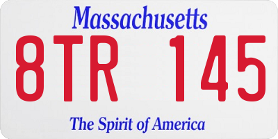MA license plate 8TR145
