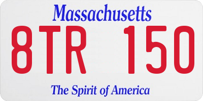 MA license plate 8TR150
