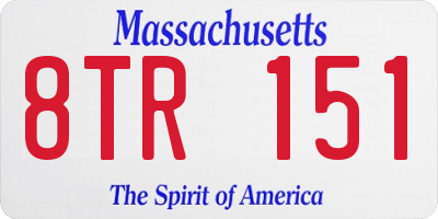 MA license plate 8TR151