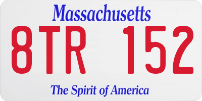 MA license plate 8TR152